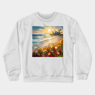 Floral dunes and the beach house 2 Crewneck Sweatshirt